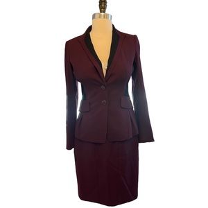 Etcetera women’s fitted suit with pencil skirt and blazer deep purple size 0